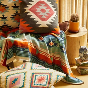 Myra Bag 100% Cotton Tribal Aztec Boho Western Throw Blanket
